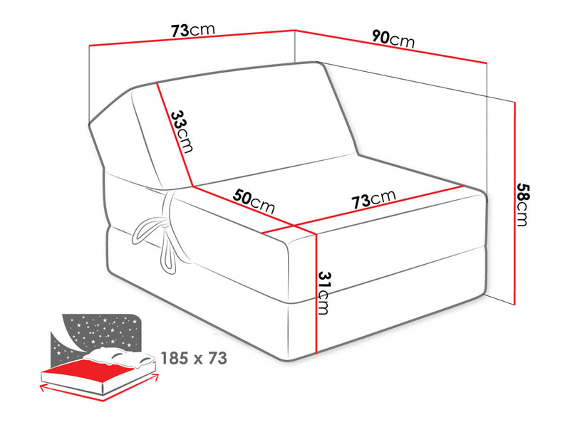 Dimenzije - Sofa Kevin