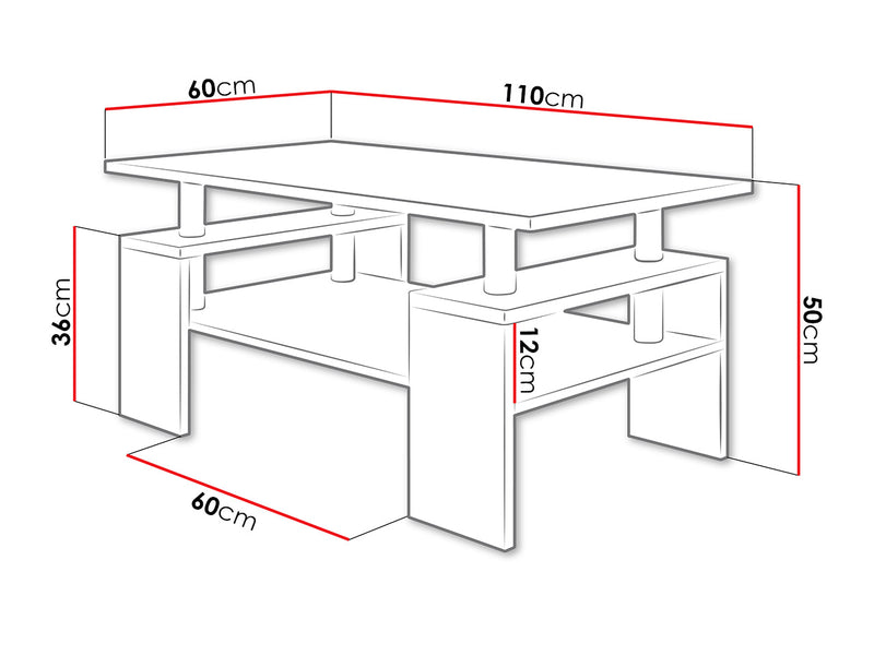 Dimenzije - Stolić Cube