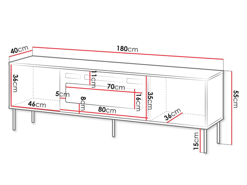 Dimenzije - RTV Tresse 180 EF II