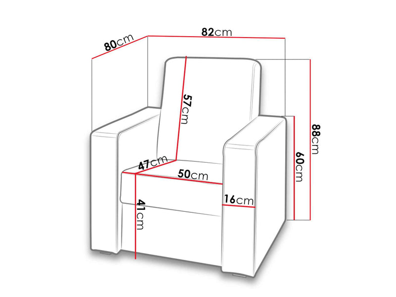 Dimenzije - Fotelja Gordia