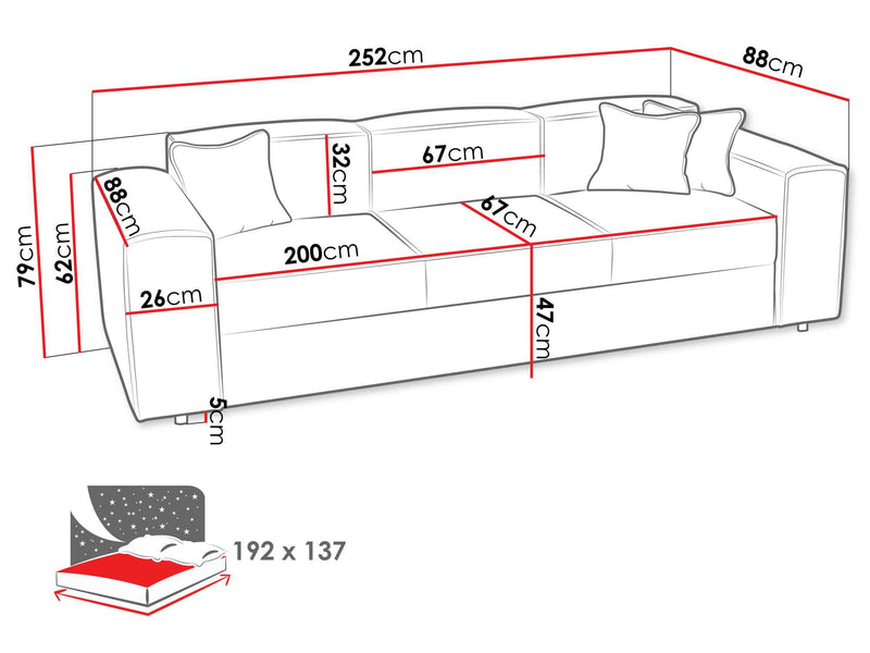 Dimenzije - Sofa Santos