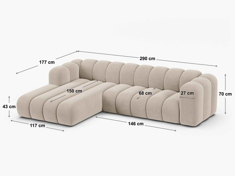 Dimenzije - Kutna garnitura Lupine 290 II