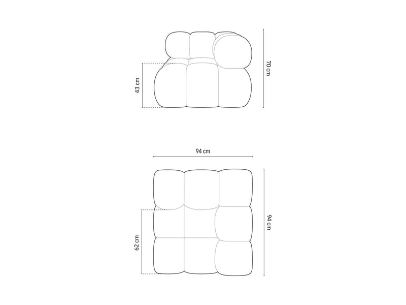Dimenzije - Modul Bellis - Kutni element
