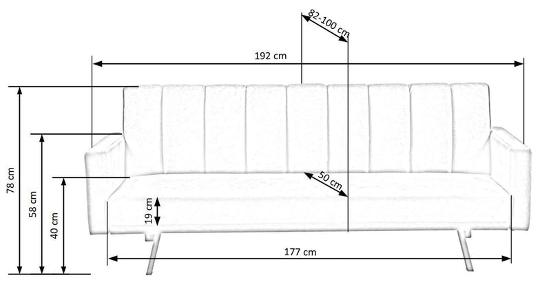 Dimenzije - Sofa Armando