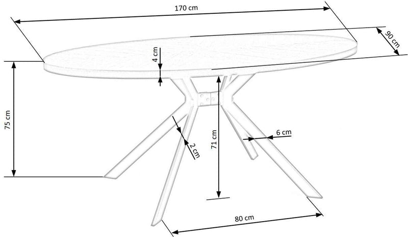 Dimenzije - Stol Locarno