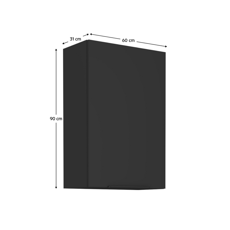 Dimenzije - Gornji kuhinjski ormarić Siber 60 G-90 1F