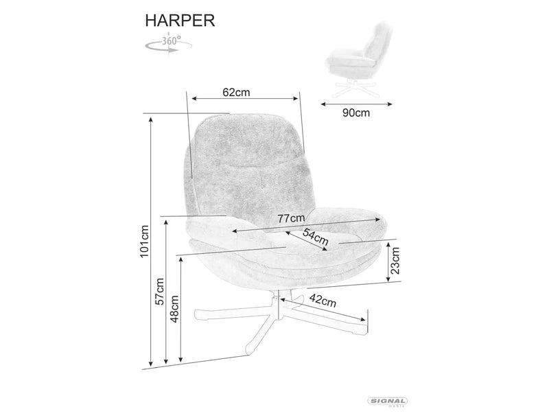 Dimenzije - Fotelja Harper