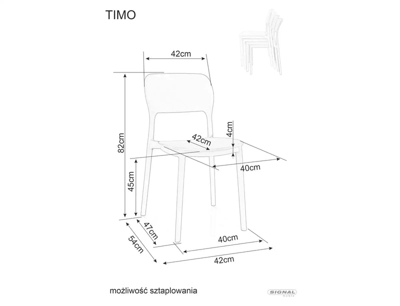 Dimenzije - Stolica Timo