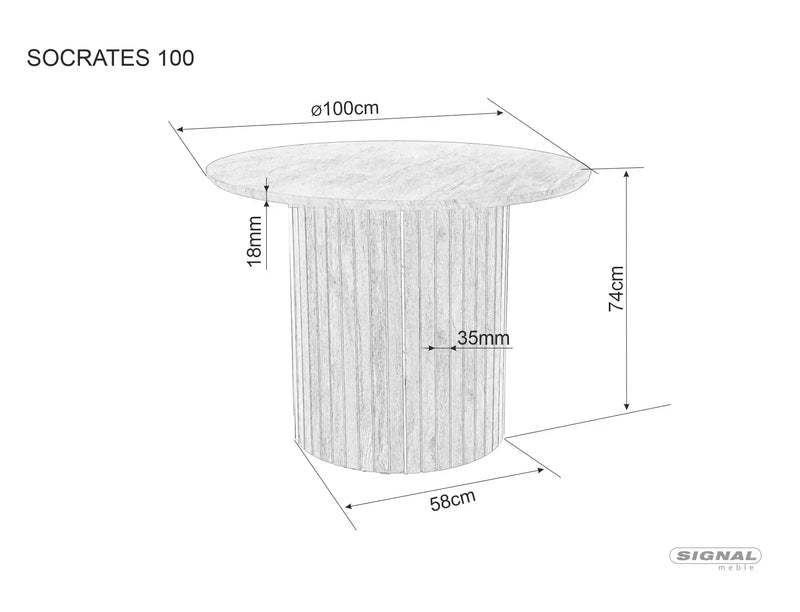Dimenzije - Stol Sokrat
