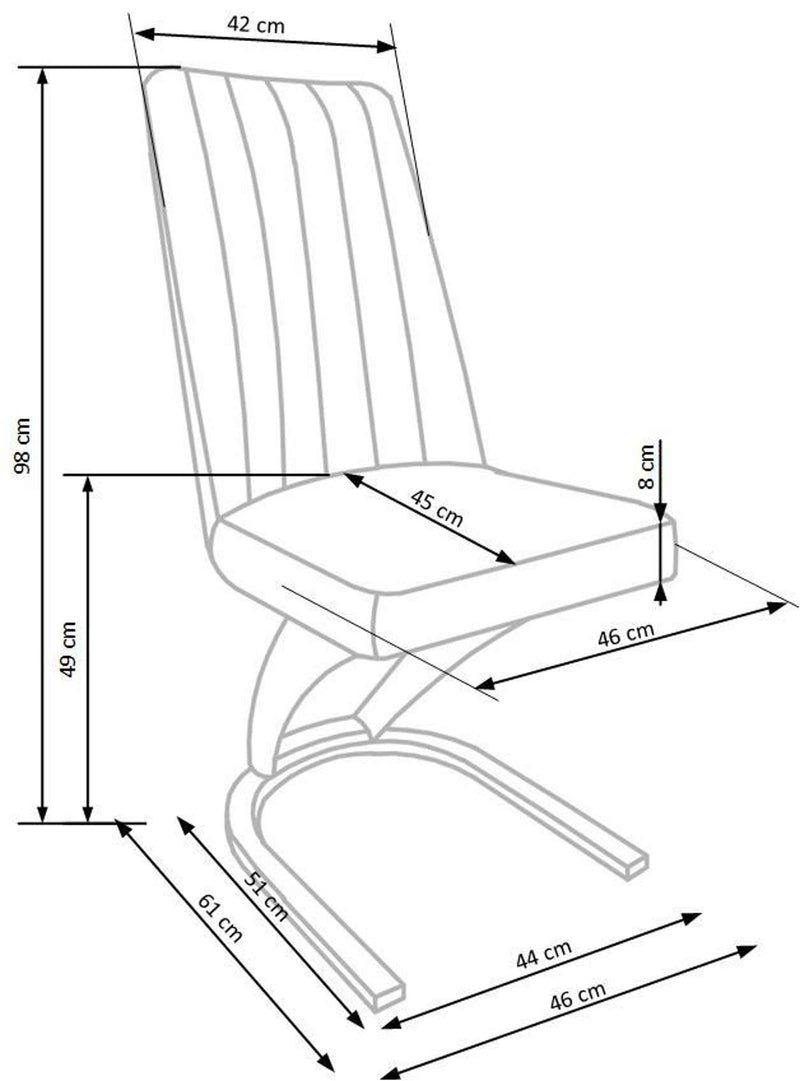 Dimenzije - Stolica K338