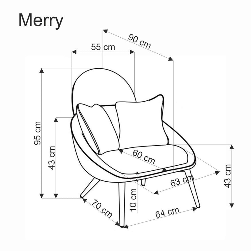 Dimenzije - Fotelja Merry