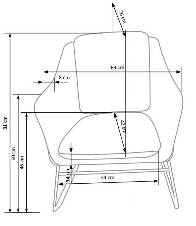 Dimenzije - Fotelja Soft 3