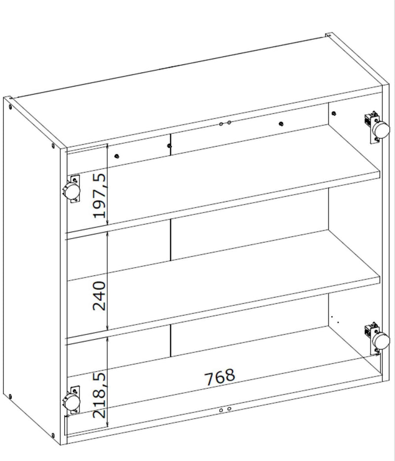 Dimenzije - Gornji element Vento 80/72