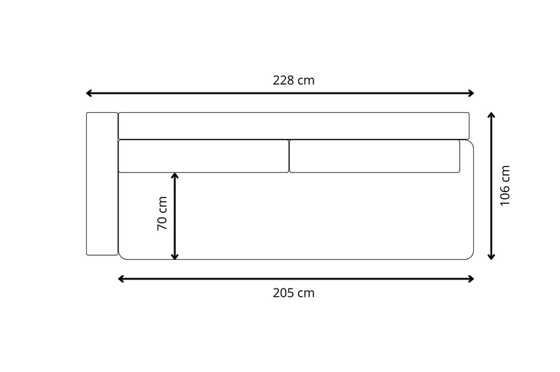 Dimenzije - Sofa Avilla