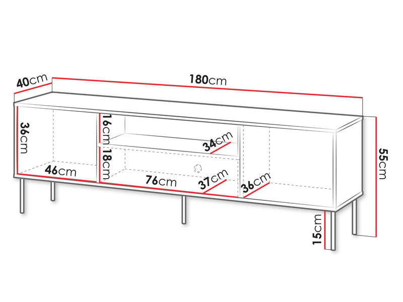 Dimenzije - RTV Tresse 180 EF