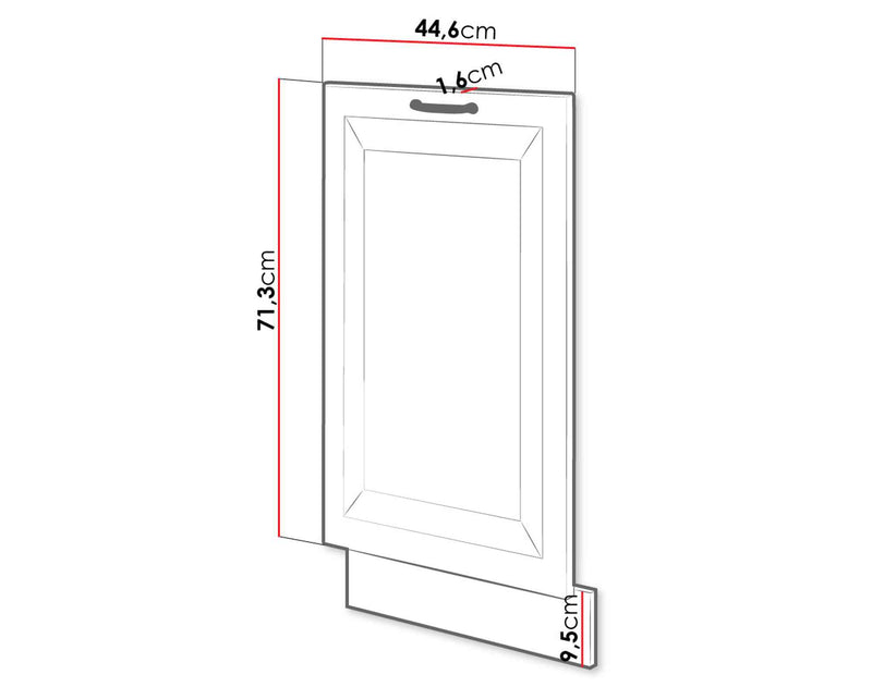 Dimenzije - Maska za perilicu posuđa ZM 713X446 Retroline New