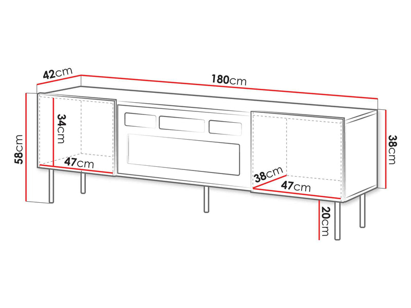 Dimenzije - RTV Aleska 180 EF II