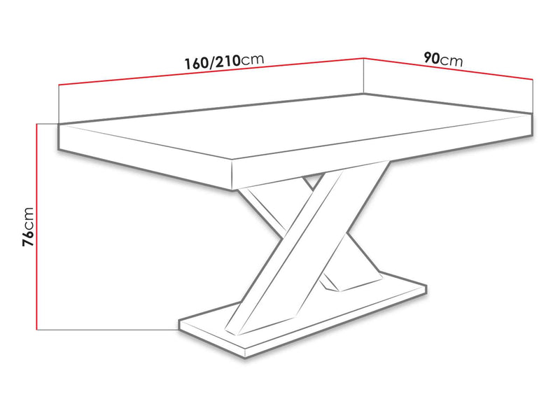 Dimenzije - Stol S5