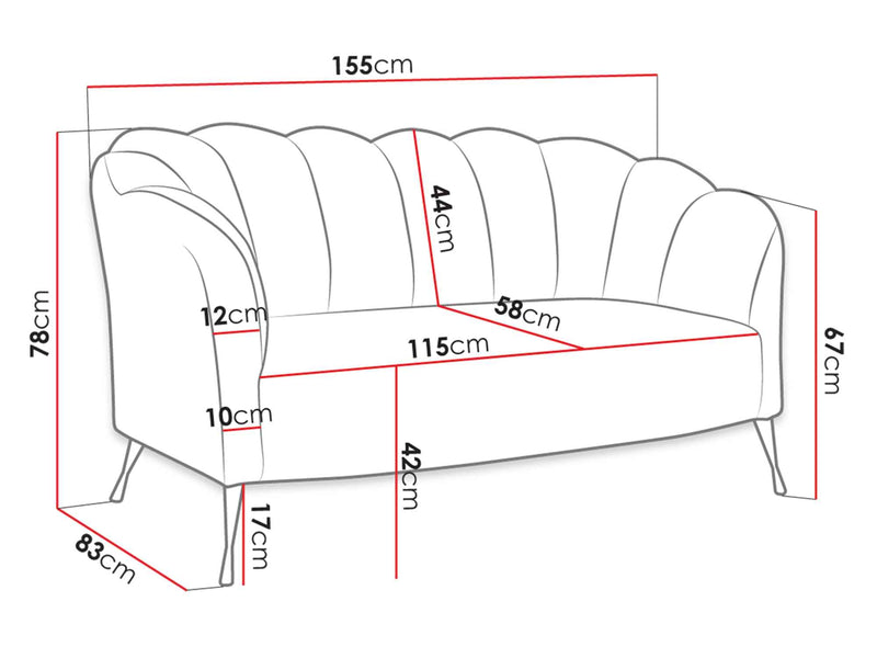 Dimenzije - Sofa Adria