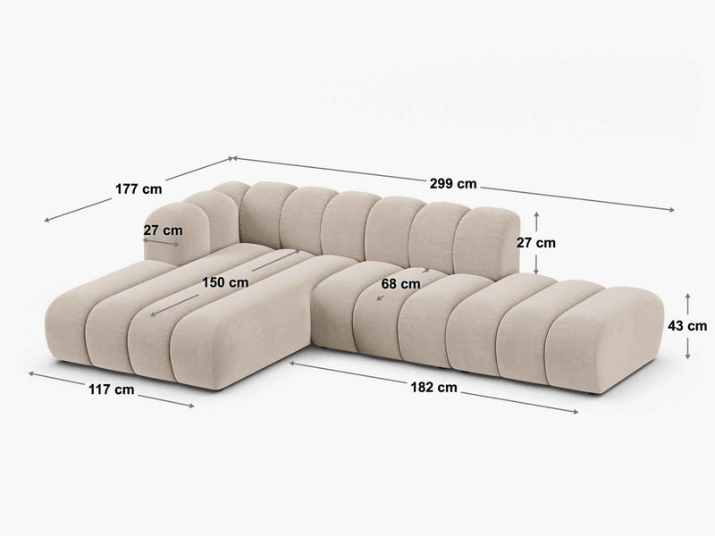 Dimenzije - Kutna garnitura Lupine 299