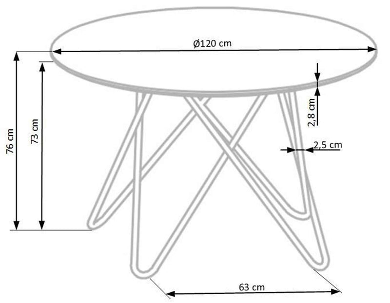 Dimenzije - Stol Bonello