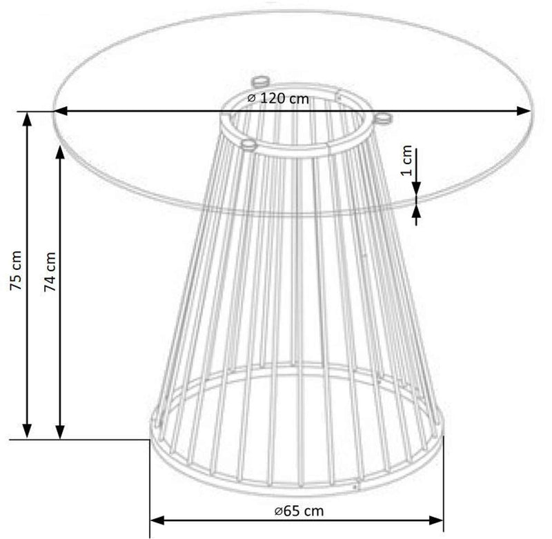 Dimenzije - Stol Liverpool