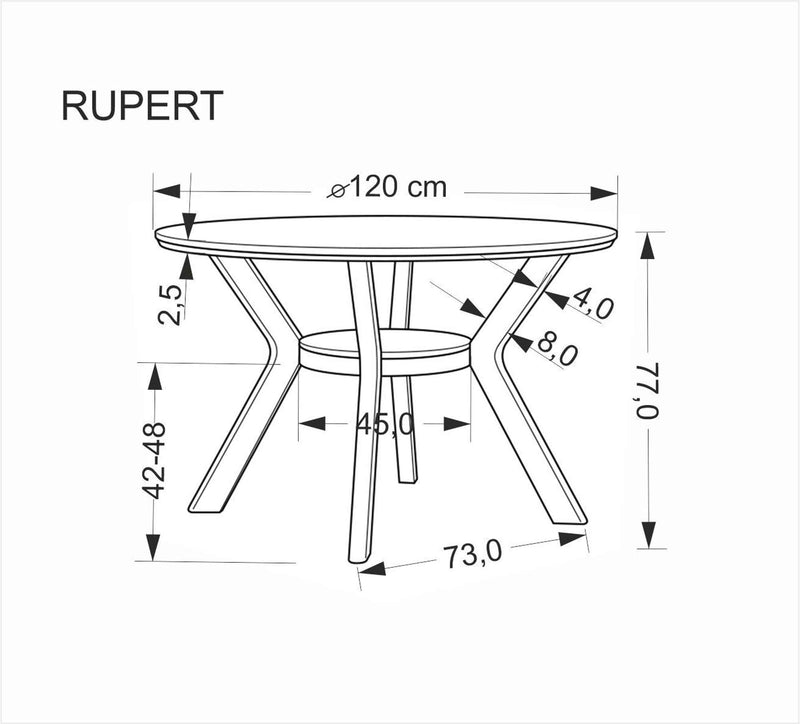 Dimenzije - Stol Rupert