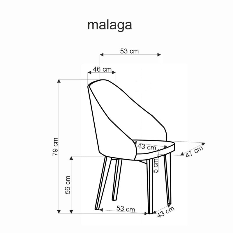 Dimenzije - Stolica Malaga
