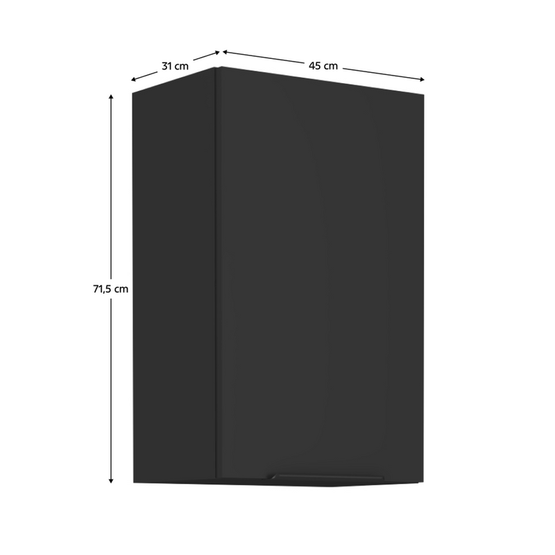 Dimenzije - Gornji kuhinjski ormarić Siber 45 G-72 1F