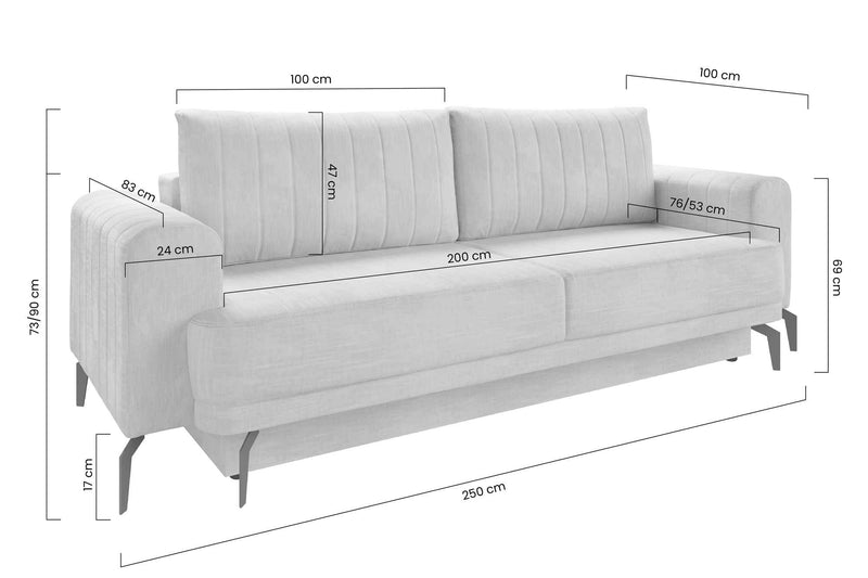 Dimenzije - Sofa Luzano
