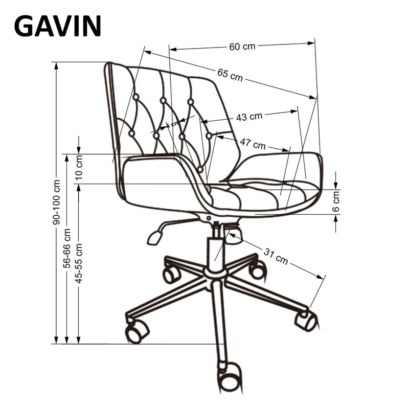Dimenzije - Uredska stolica Gavin