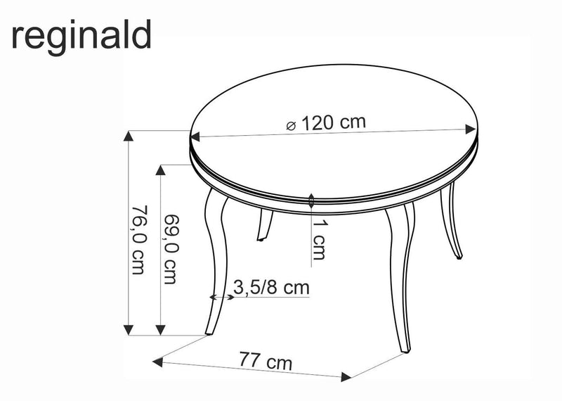 Dimenzije - Stol Reginald