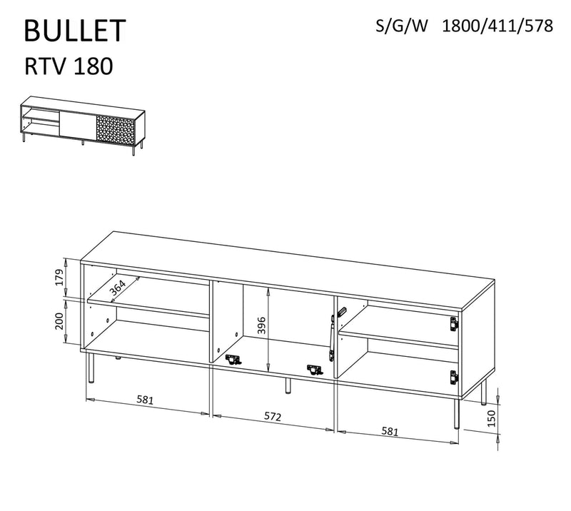 Dimenzije - RTV Bullet 1
