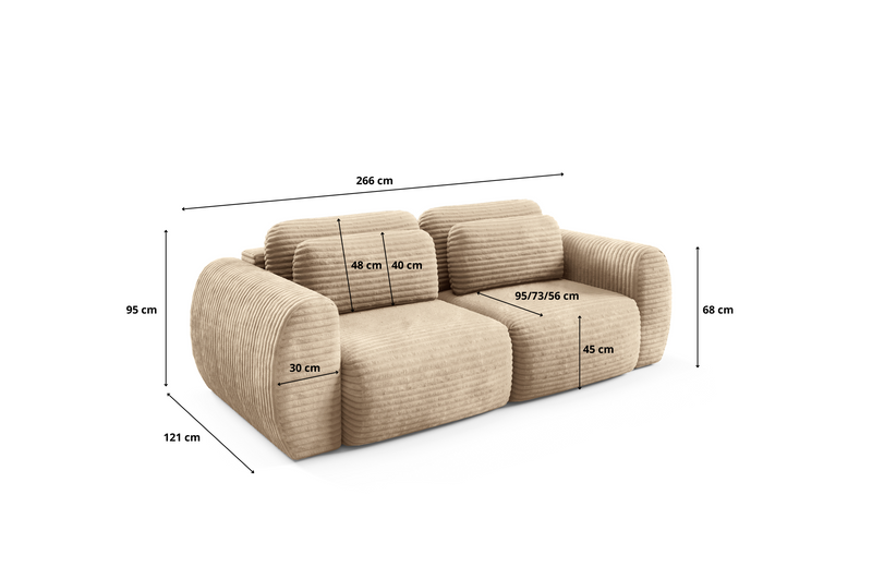 Dimenzije - Sofa Prato