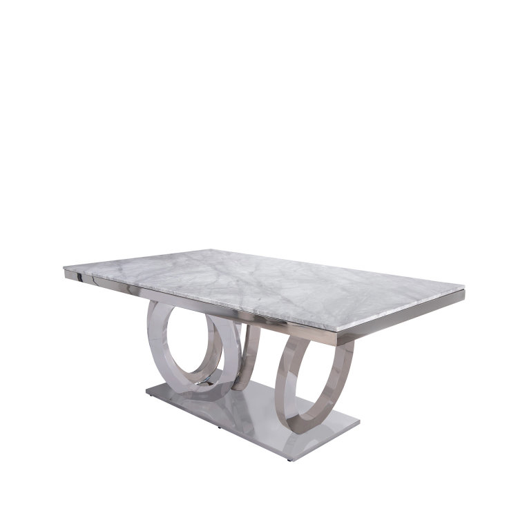 stol charles u boji bijelo sivog mramora