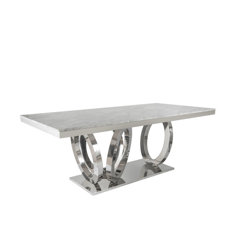 stol charles u boji bijelo sivog mramora