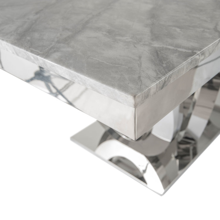 stol charles u boji bijelo sivog mramora uvećani prikaz