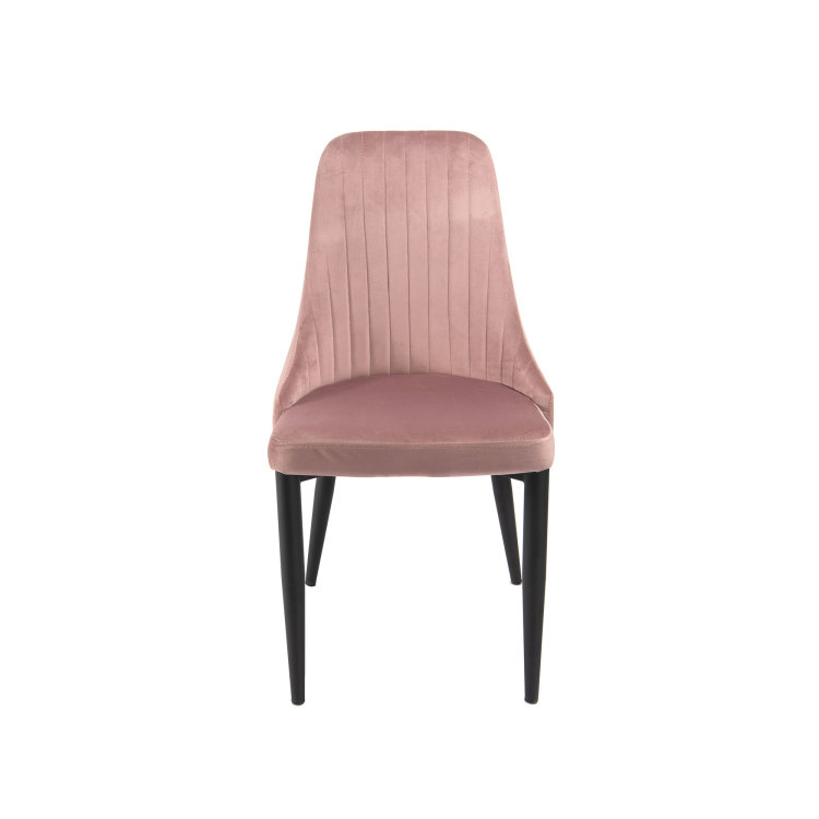 stolica Righelle od baršuna roza boje slikana s prednje strane