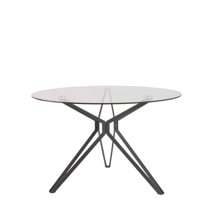 prozirni okrugli stol oxford s crnim nogama