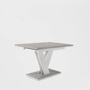 stol masiv u kombinaciji boja bijele i betona s postoljem