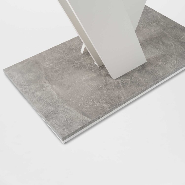stol masiv u kombinaciji boja bijele i betona s postoljem uvećani prikaz