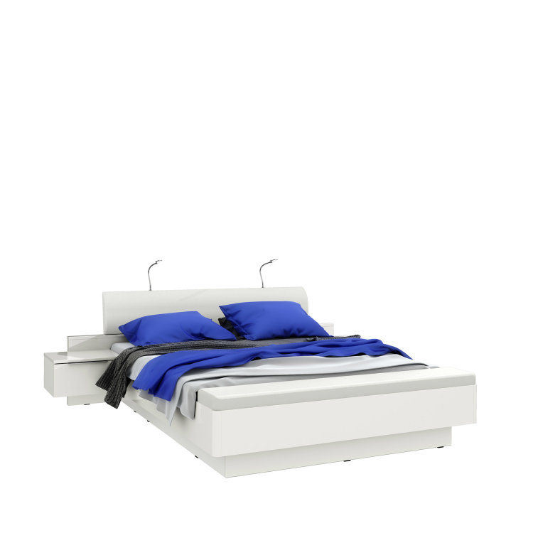 atraktivan krevet Starlet plus bijele boje namješten slikan s lijeve strane na bijeloj pozadini