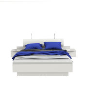 atraktivan krevet Starlet plus bijele boje namješten slikan s prednje strane na bijeloj pozadini