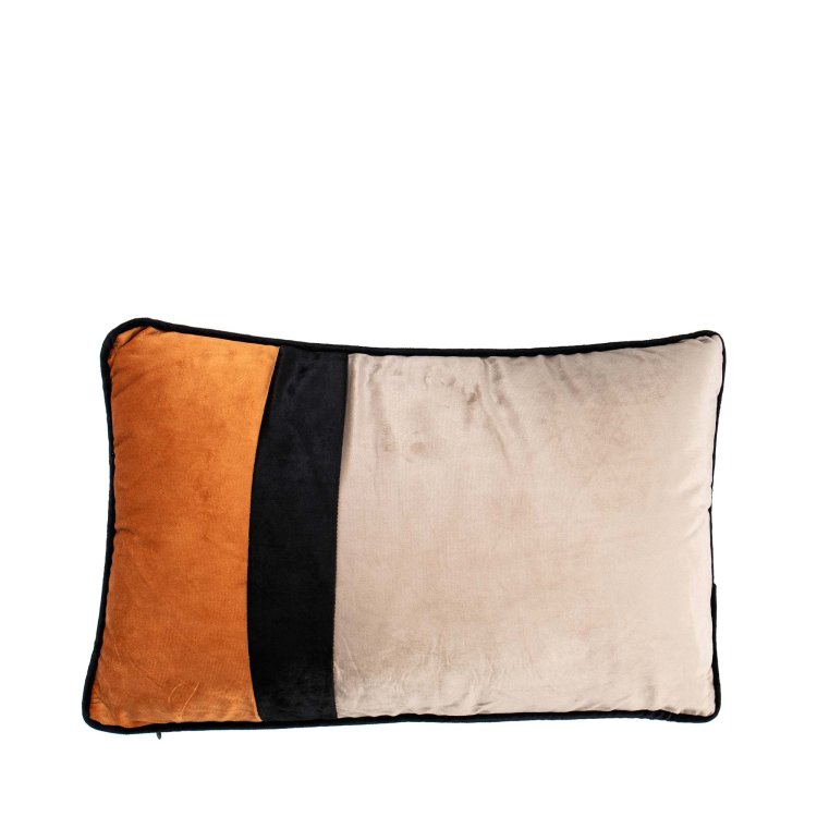 ukrasni jastuk trobojni narančasti crni bež