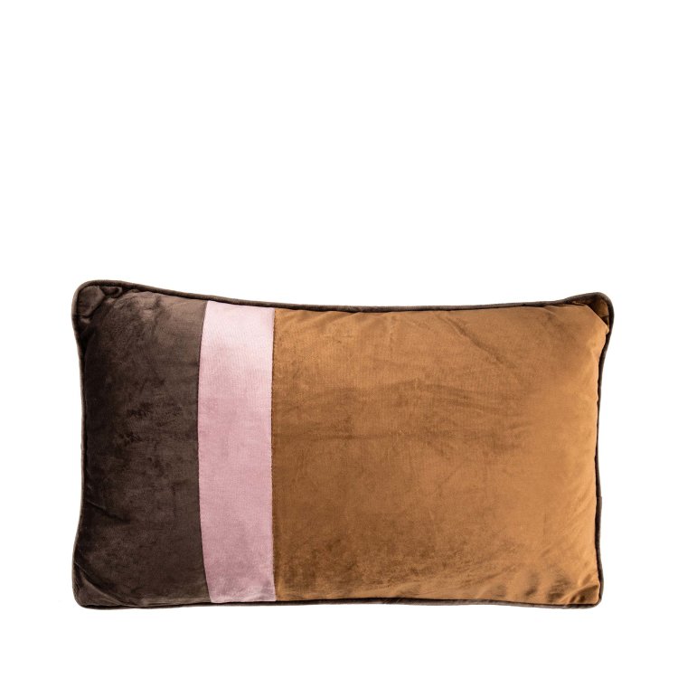 ukrasni jastuk trobojni tamno smeđi smeđi rozi