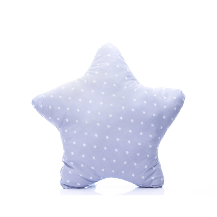 ukrasni jastuk Stella u obliku zvijezde svijetlo plavi slikan na bijeloj pozadini