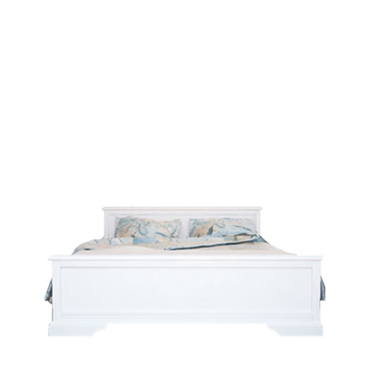 bijeli krevet Kleo slikan s prednje strane na bijeloj pozadini