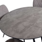 tamno sivi okrugli stol omar sa sivim stolicama