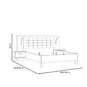 krevet Ricciano 160 s drvenim uzglavljem skica s mjerama