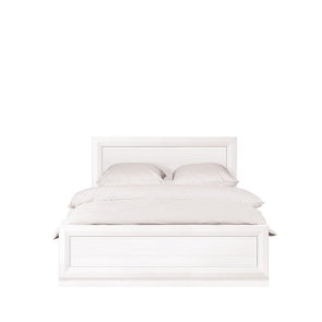bijeli krevet Malta slikan s prednje strane na bijeloj pozadini